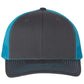 Richardson 112 Trucker Hat - Charcoal / Neon Blue