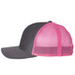 Richardson 112 Trucker Hat - Charcoal / Neon Pink