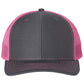 Richardson 112 Trucker Hat - Charcoal / Neon Pink
