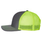 Richardson 112 Trucker Hat - Charcoal / Neon Yellow