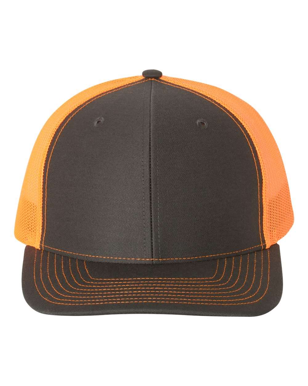Richardson 112 Trucker Hat - Charcoal / Orange
