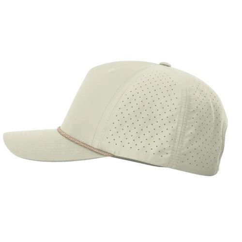 Richardson 355 Laser Perforated Performance Rope Hat - Oat Milk/Elmood-White