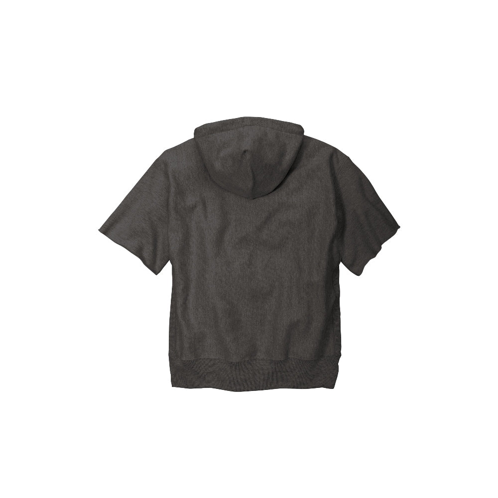 Champion® Reverse Weave® Short Sleeve Hooded Sweatshirt - Charcoal Heather