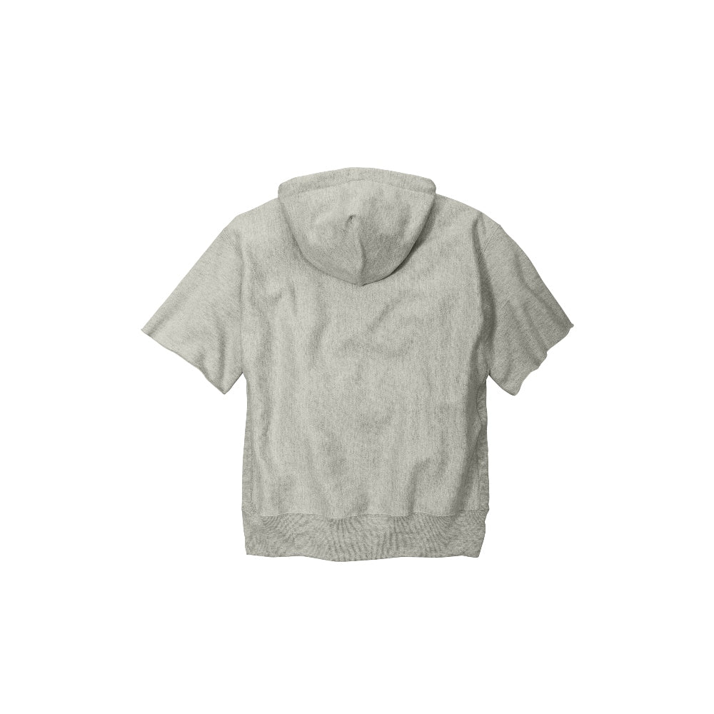 Champion® Reverse Weave® Short Sleeve Hooded Sweatshirt - Oxford Grey