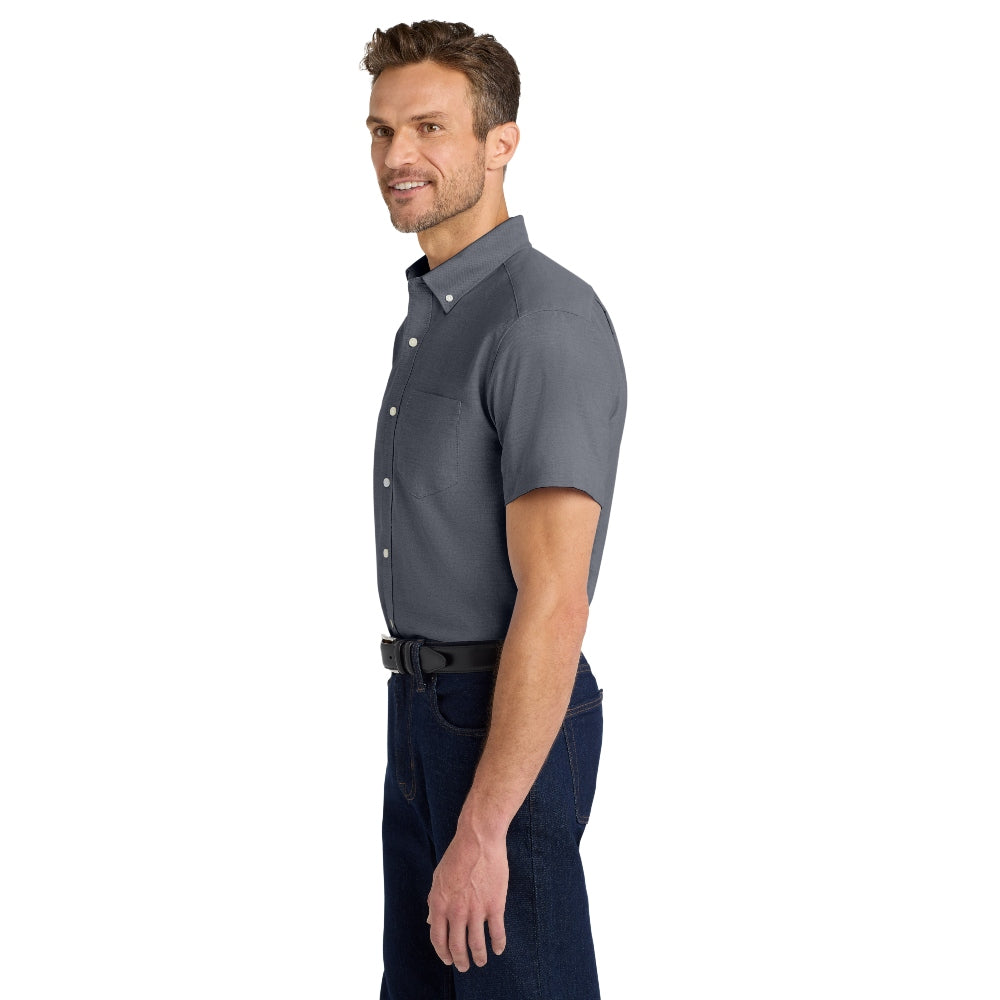 Port Authority® Short Sleeve SuperPro™ Oxford Shirt - Black