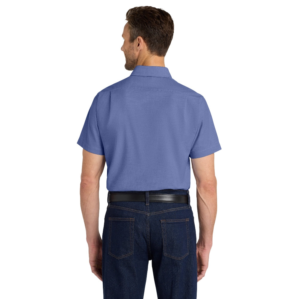 Port Authority® Short Sleeve SuperPro™ Oxford Shirt - Navy