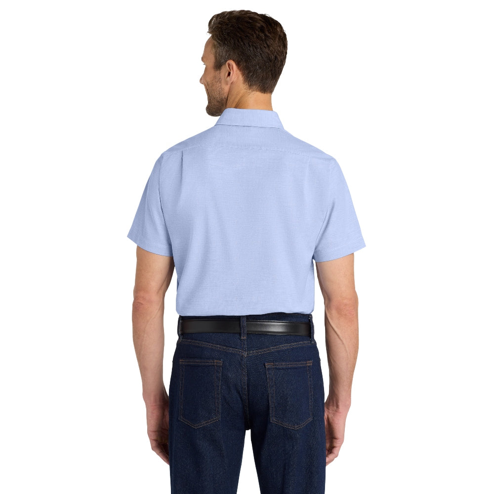 Port Authority® Short Sleeve SuperPro™ Oxford Shirt - Oxford Blue