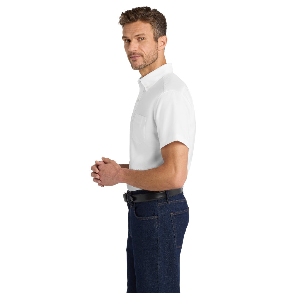 Port Authority® Short Sleeve SuperPro™ Oxford Shirt - White