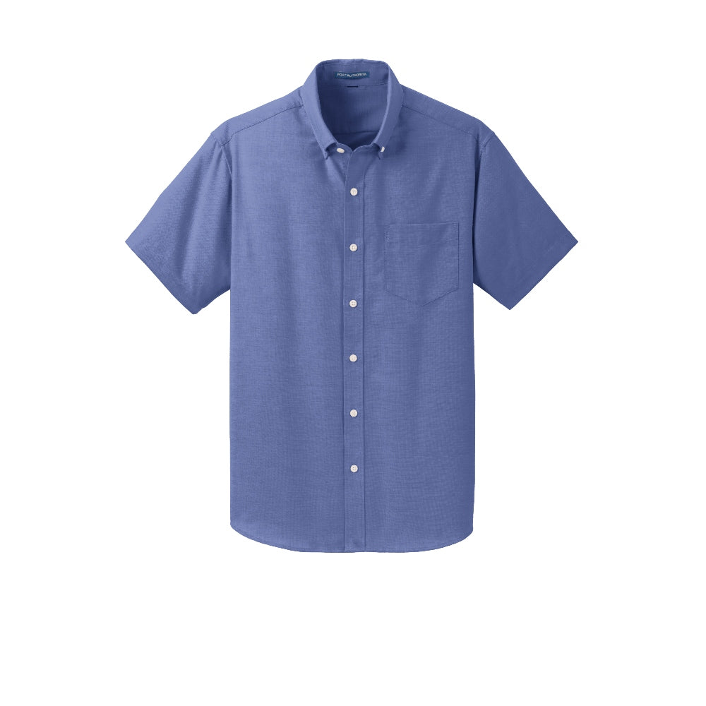 Port Authority® Short Sleeve SuperPro™ Oxford Shirt - Navy