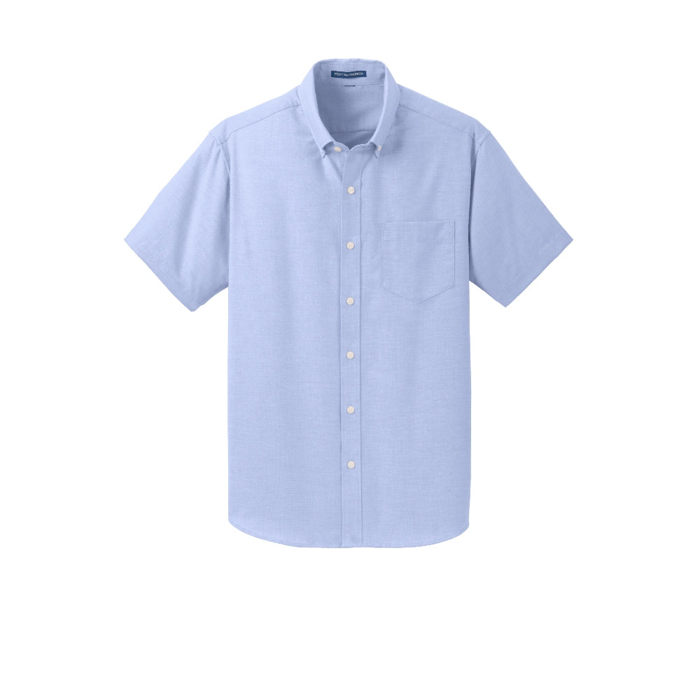 Port Authority® Short Sleeve SuperPro™ Oxford Shirt - Oxford Blue