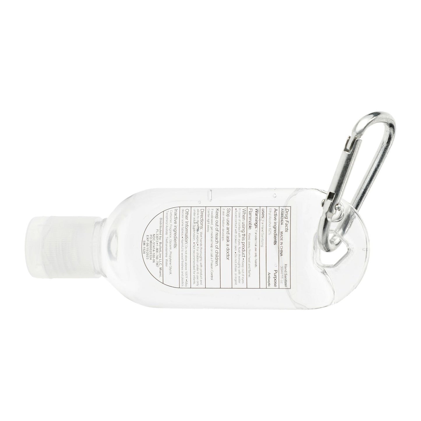 Clip-N-Go 1oz Hand Sanitizer with Mini Carabiner - Clear