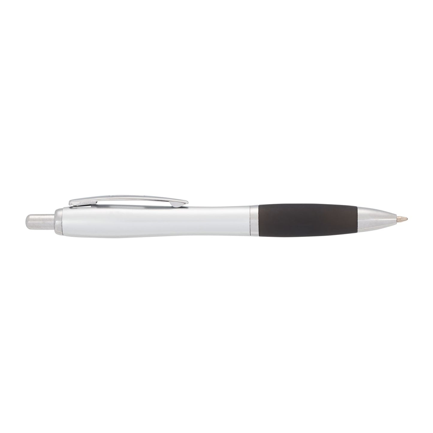Nash Retractable Ballpoint Pen - Silver Barrel w/Black Grip
