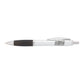 Nash Retractable Ballpoint Pen - Silver Barrel w/Black Grip
