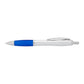 Nash Retractable Ballpoint Pen - Silver Barrel w/Blue Grip