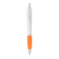 Nash Retractable Ballpoint Pen - Silver Barrel w/Orange Grip