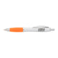 Nash Retractable Ballpoint Pen - Silver Barrel w/Orange Grip