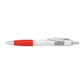 Nash Retractable Ballpoint Pen - Silver Barrel w/Red Grip