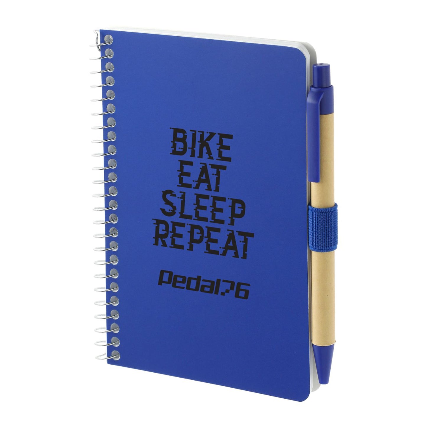 4" x 6" FSC® Mix Pocket Spiral Notebook with Pen - Blue