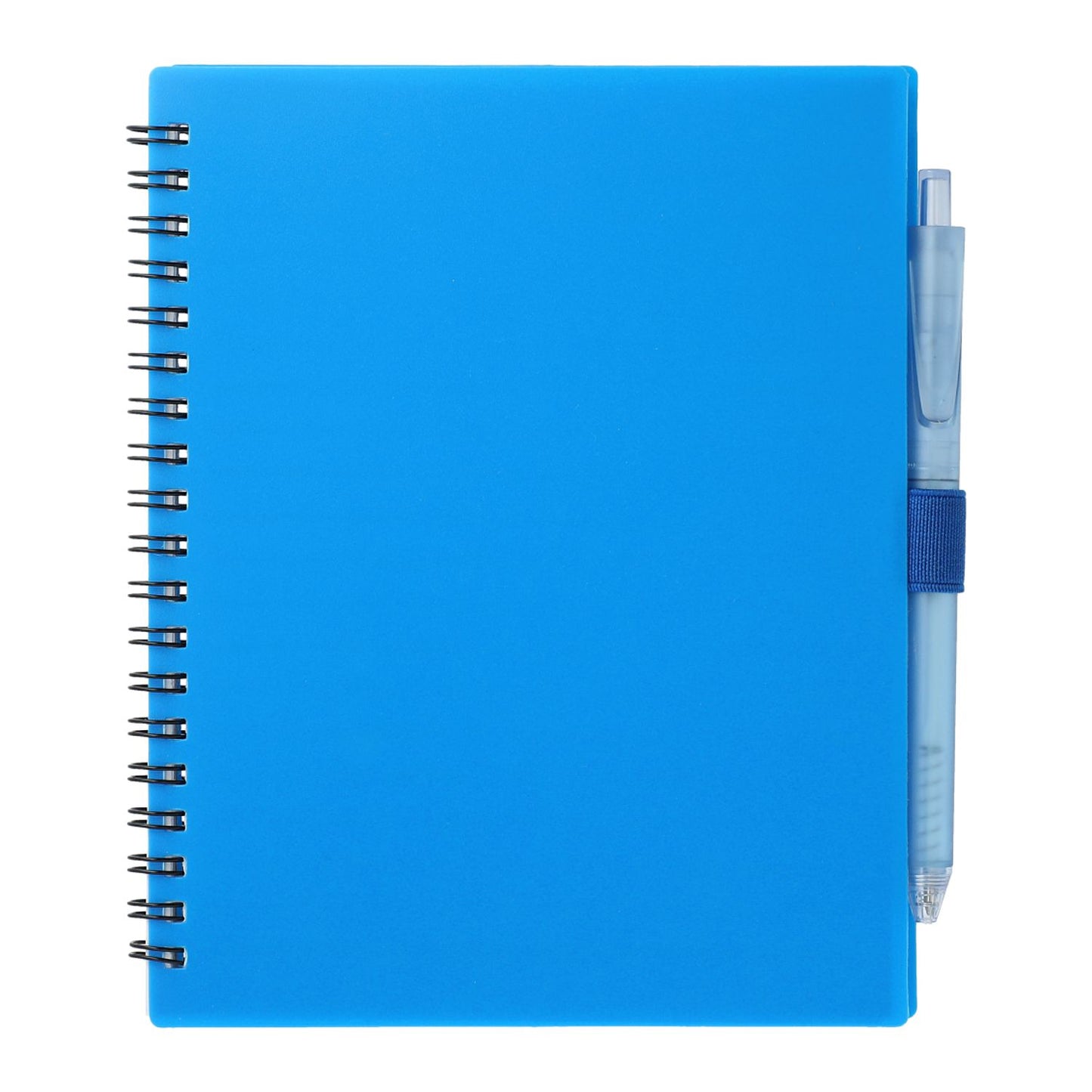 5.5” x 7” FSC® Recycled Spiral Notebook w RPET Pe - Blue