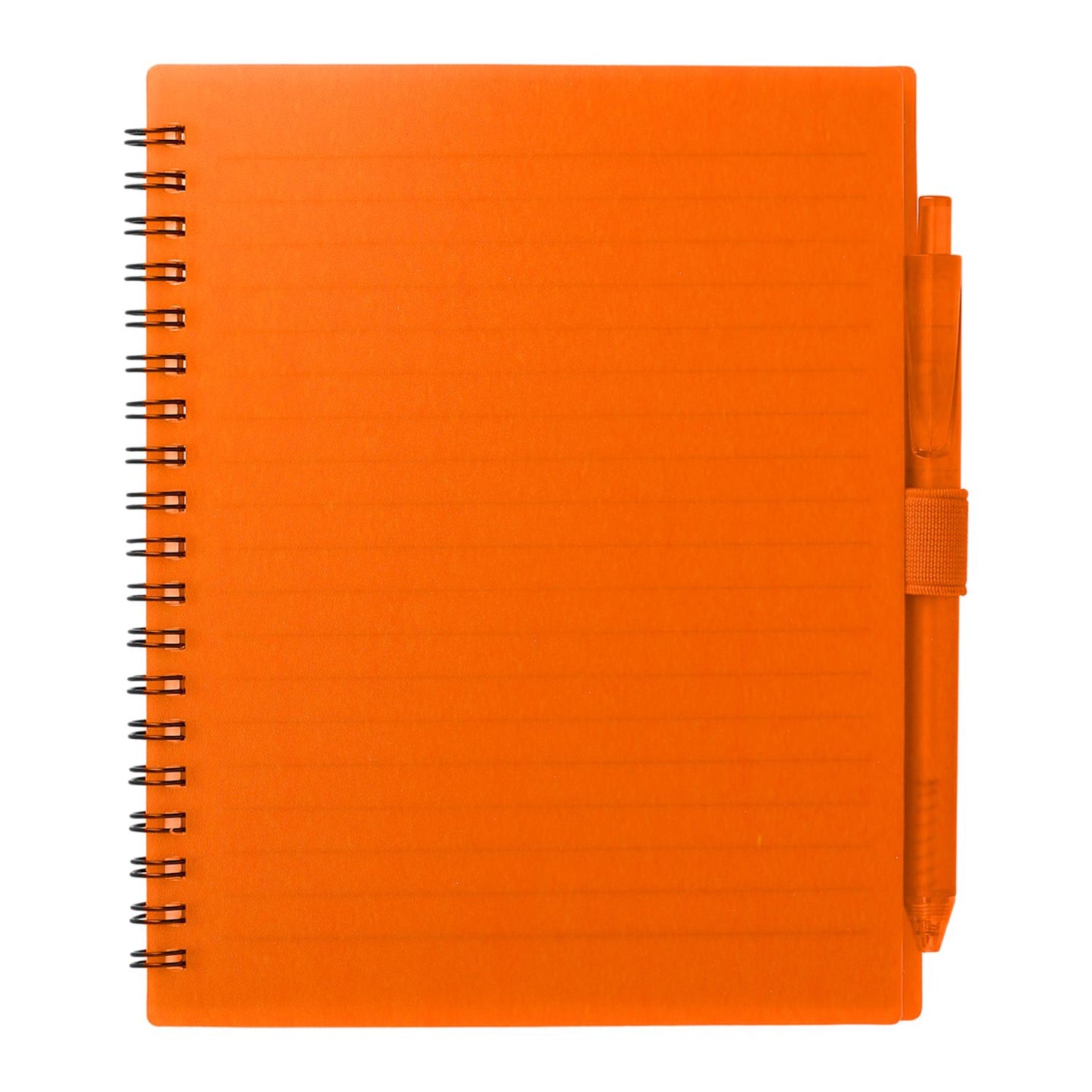 5.5” x 7” FSC® Recycled Spiral Notebook w RPET Pe - Orange