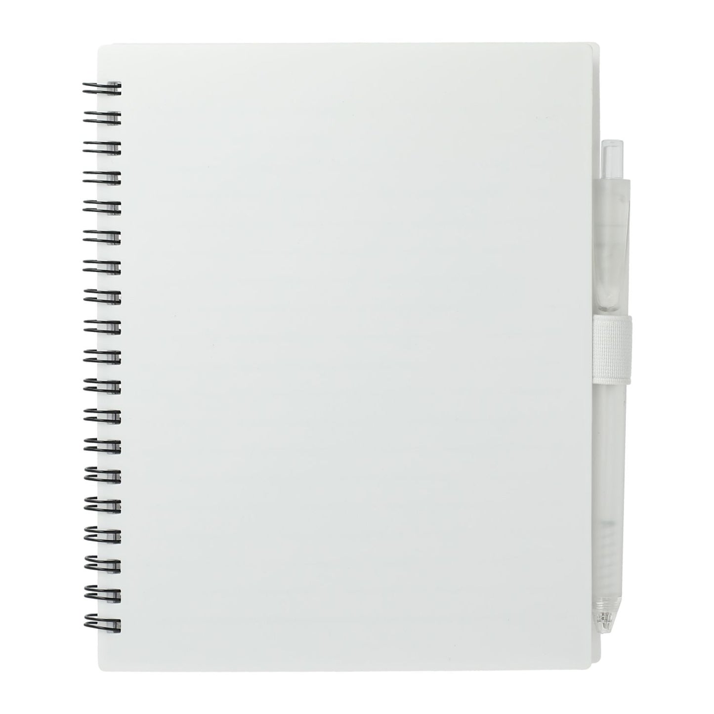 5.5” x 7” FSC® Recycled Spiral Notebook w RPET Pe - White
