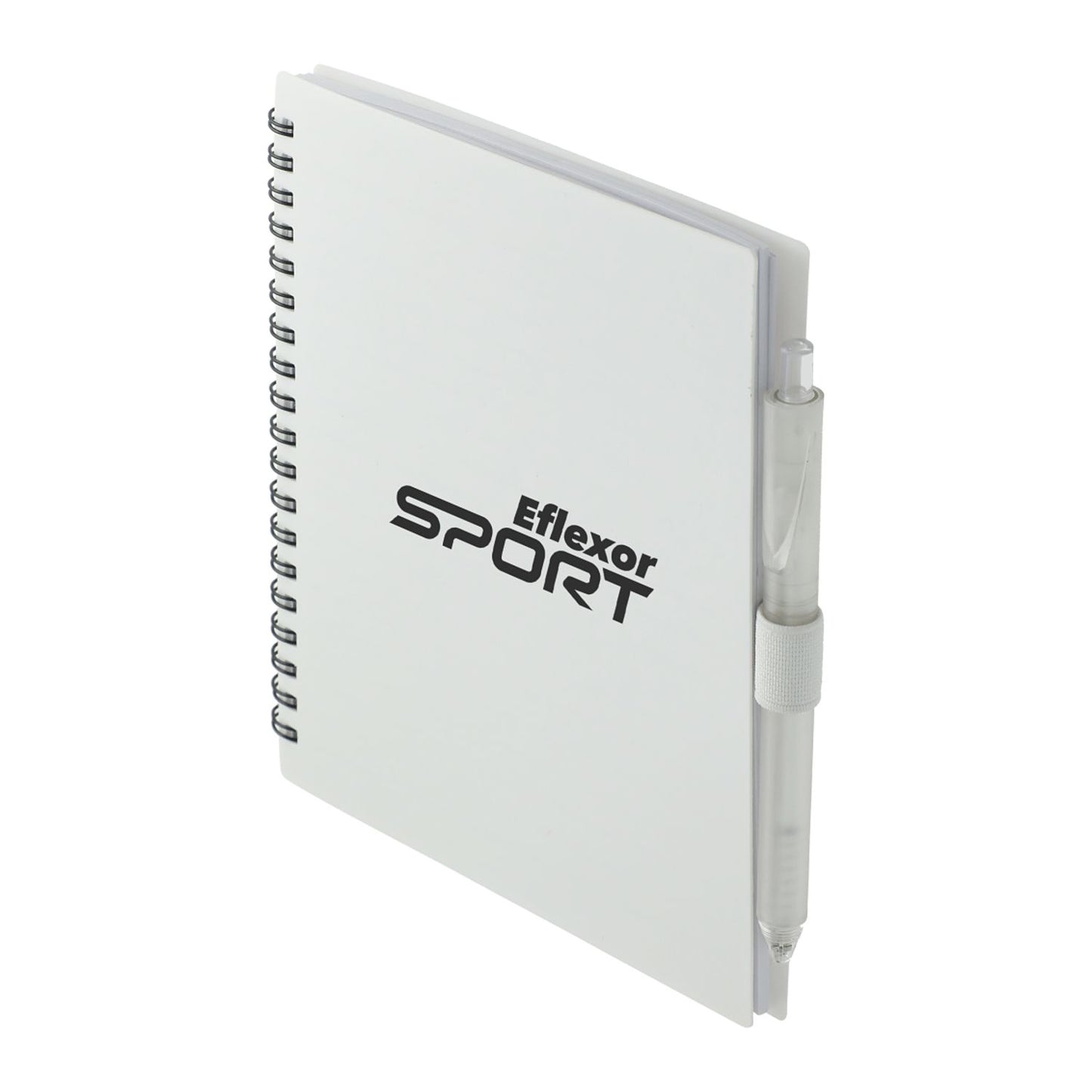 5.5” x 7” FSC® Recycled Spiral Notebook w RPET Pe - White