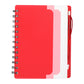 5" x 7" Recycled Dual Pocket Spiral Notebook w Pen - Red