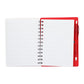 5" x 7" Recycled Dual Pocket Spiral Notebook w Pen - Red
