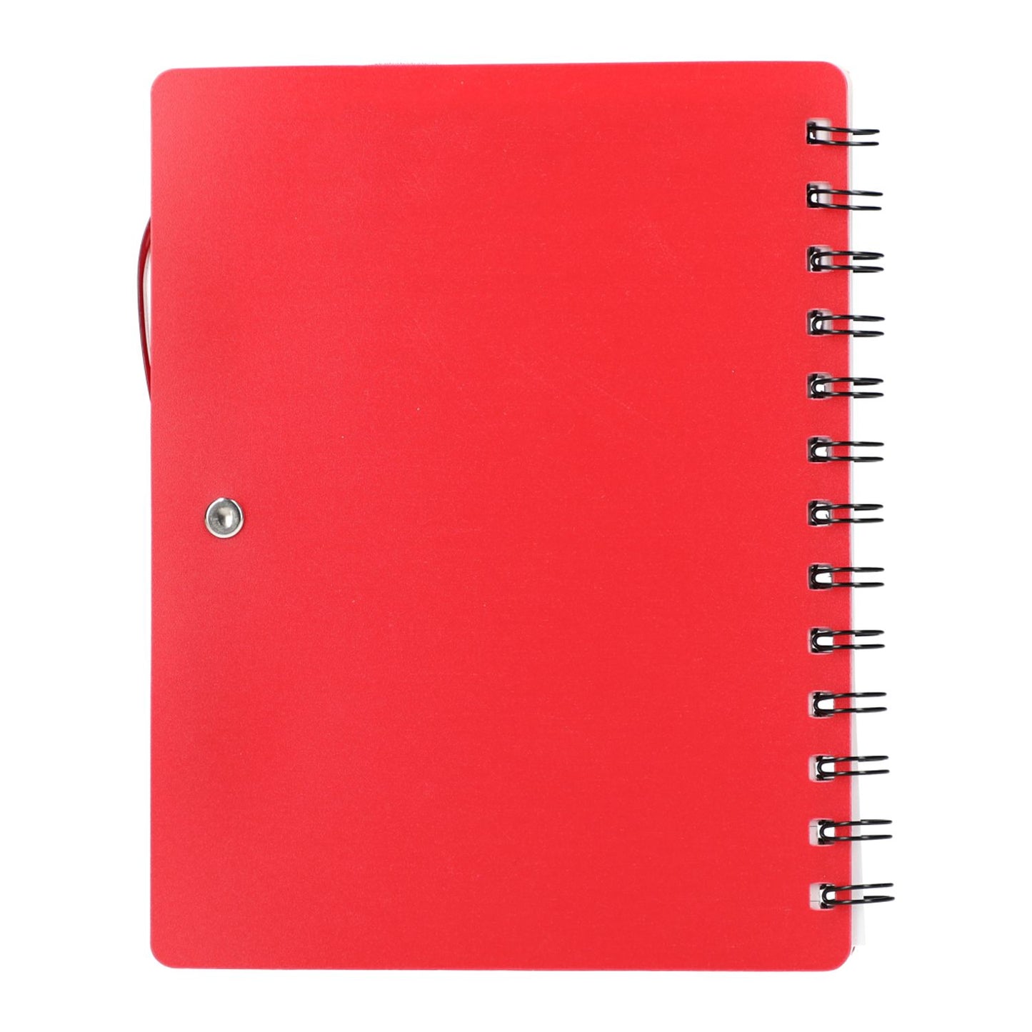 5" x 7" Recycled Dual Pocket Spiral Notebook w Pen - Red