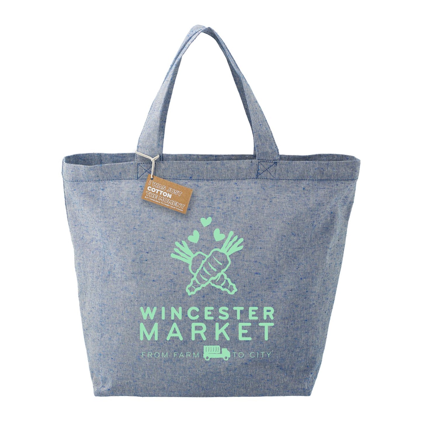 Recycled 5oz Cotton Twill Grocery Tote - Blue