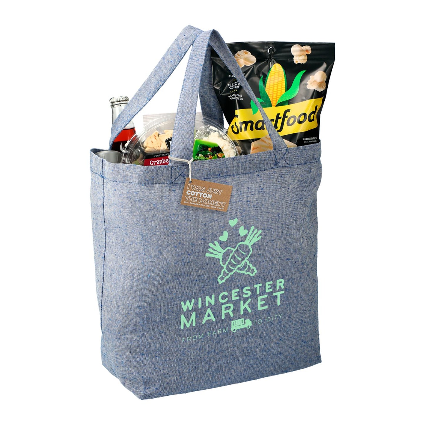Recycled 5oz Cotton Twill Grocery Tote - Blue