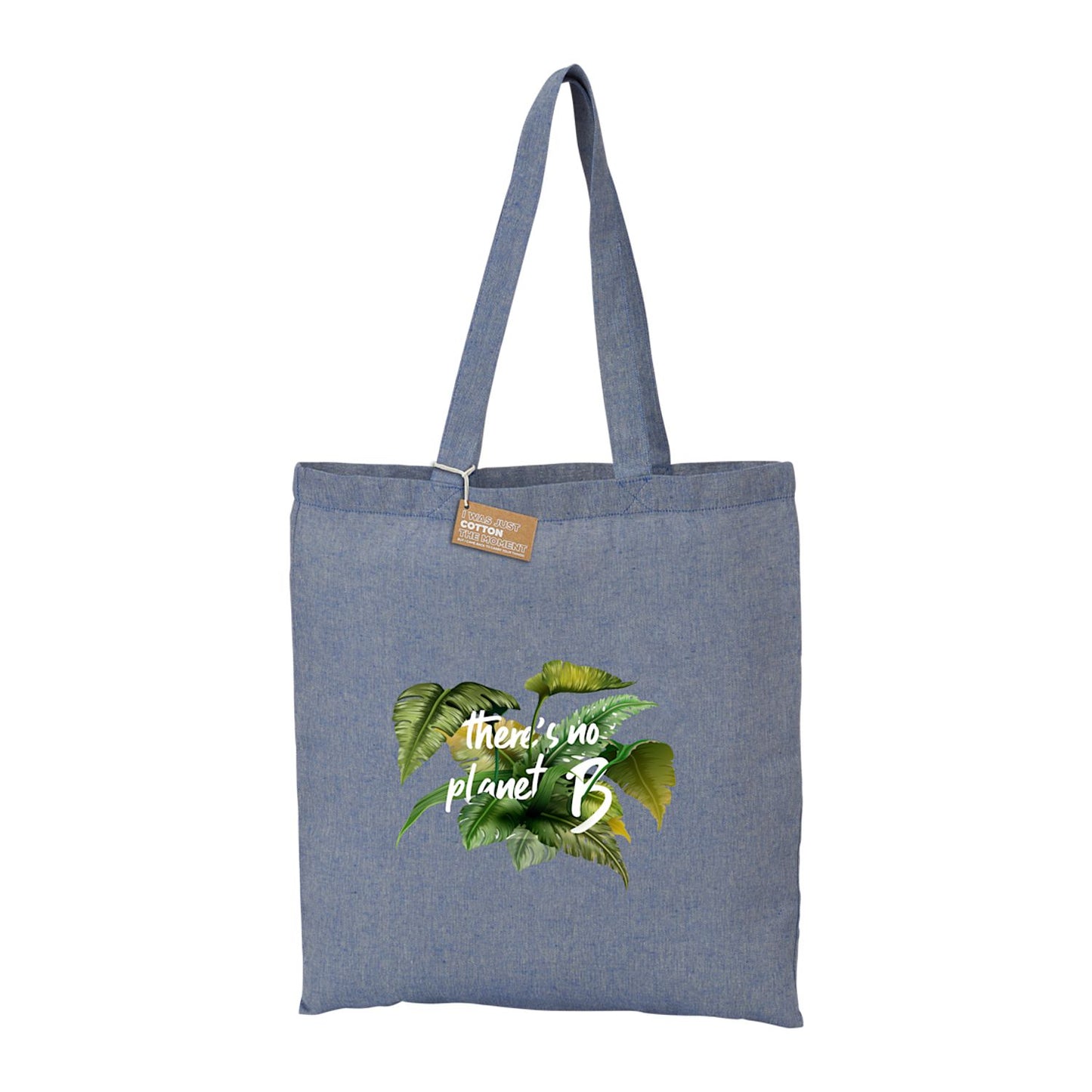 Eco-Friendly 5oz Recycled Cotton Twill Tote Bag - Blue