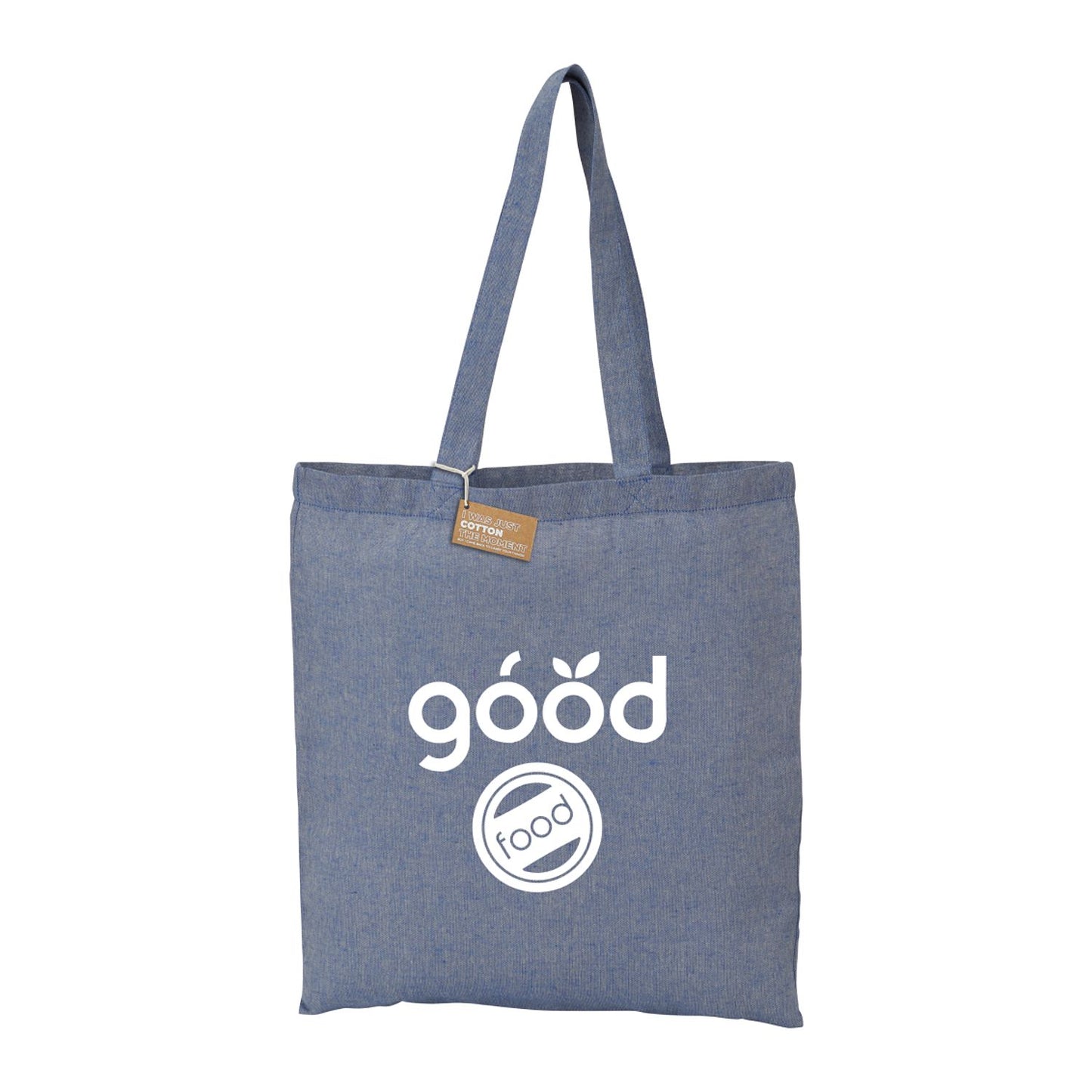 Eco-Friendly 5oz Recycled Cotton Twill Tote Bag - Blue