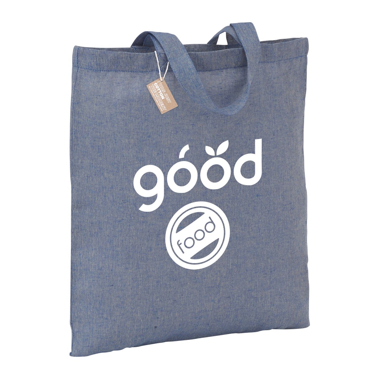 Eco-Friendly 5oz Recycled Cotton Twill Tote Bag - Blue