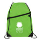 Robin Drawstring Polyester Bag with Front Zipper Pocket - Lime