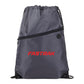 Robin Drawstring Polyester Bag with Front Zipper Pocket - Charcoal
