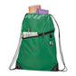 Robin Drawstring Polyester Bag with Front Zipper Pocket - Green