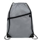 Robin Drawstring Polyester Bag with Front Zipper Pocket - Gray