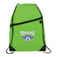 Robin Drawstring Polyester Bag with Front Zipper Pocket - Lime