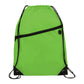 Robin Drawstring Polyester Bag with Front Zipper Pocket - Lime