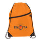 Robin Drawstring Polyester Bag with Front Zipper Pocket - Orange