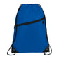 Robin Drawstring Polyester Bag with Front Zipper Pocket - Royal Blue