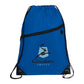 Robin Drawstring Polyester Bag with Front Zipper Pocket - Royal Blue