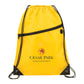 Robin Drawstring Polyester Bag with Front Zipper Pocket - Yellow