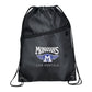 Robin Drawstring Polyester Bag with Front Zipper Pocket - Black