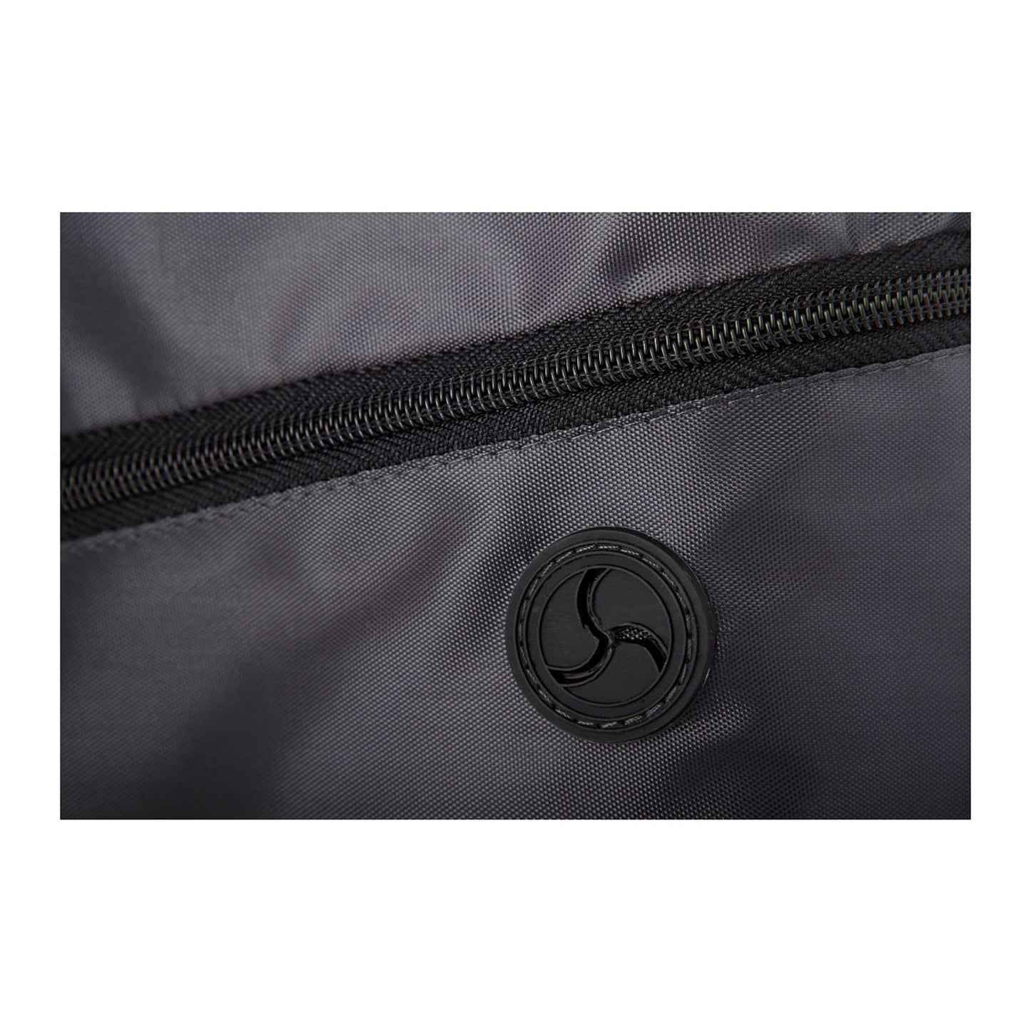 Robin Drawstring Polyester Bag with Front Zipper Pocket - Charcoal