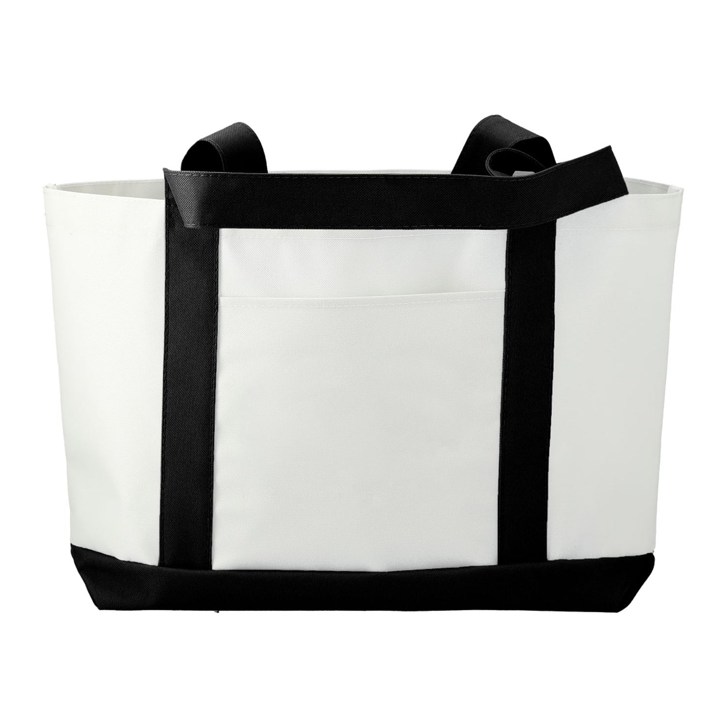 Large Canvas Boat Tote - White/Black