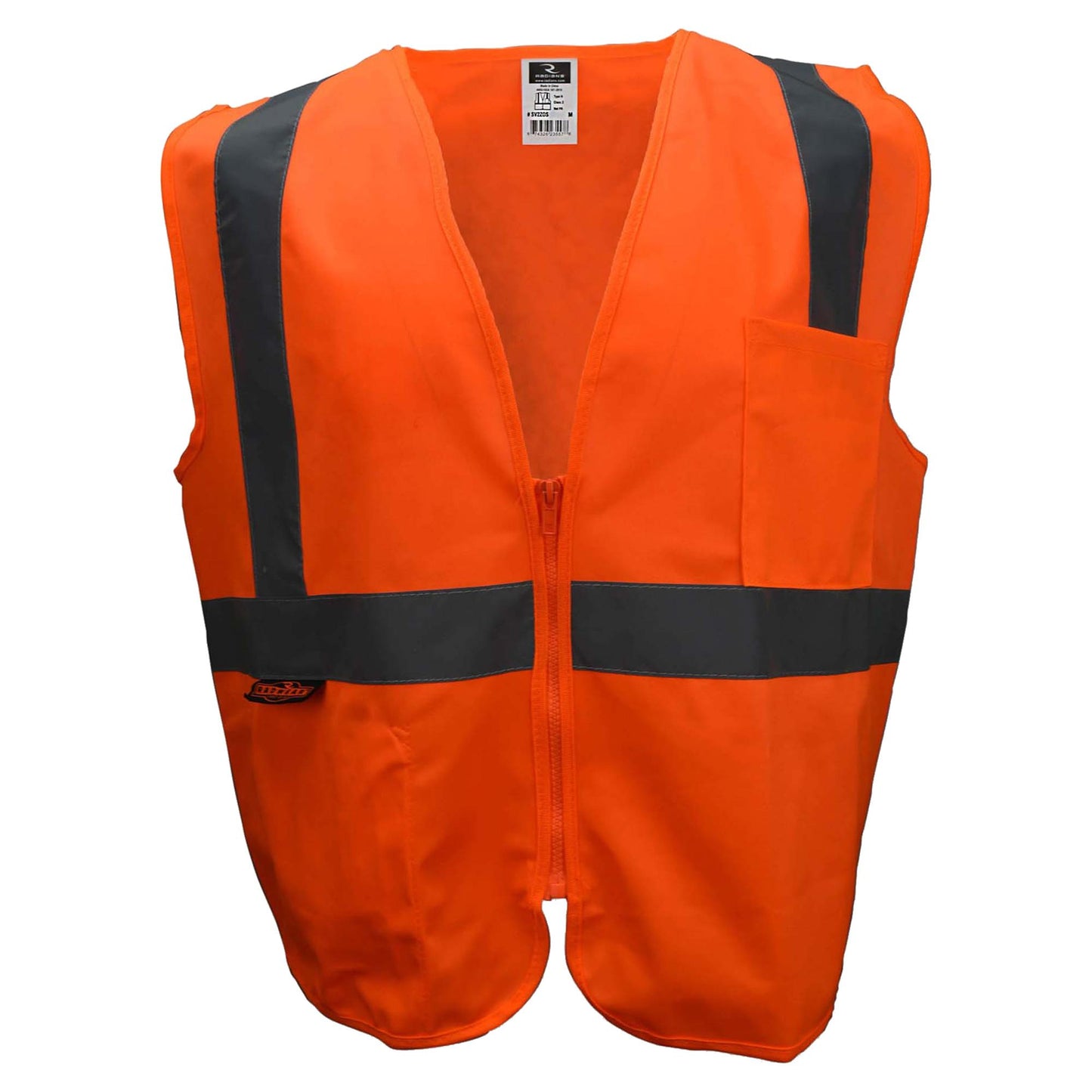 Radians SV2ZOS Type R Class 2 Economy Solid Safety Vest with Zipper - Orange