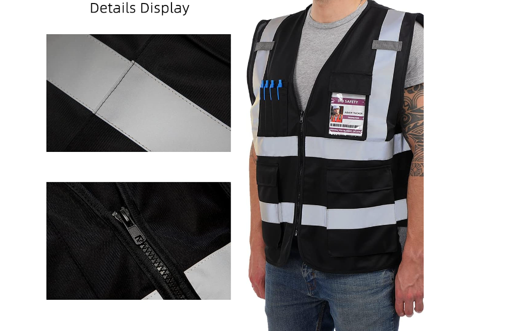 Dib Safety Reflective Vest - Black