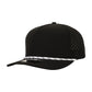 1010 Hats Five-panel Rope Dry-Fit Performance Hat - Black/ White Black